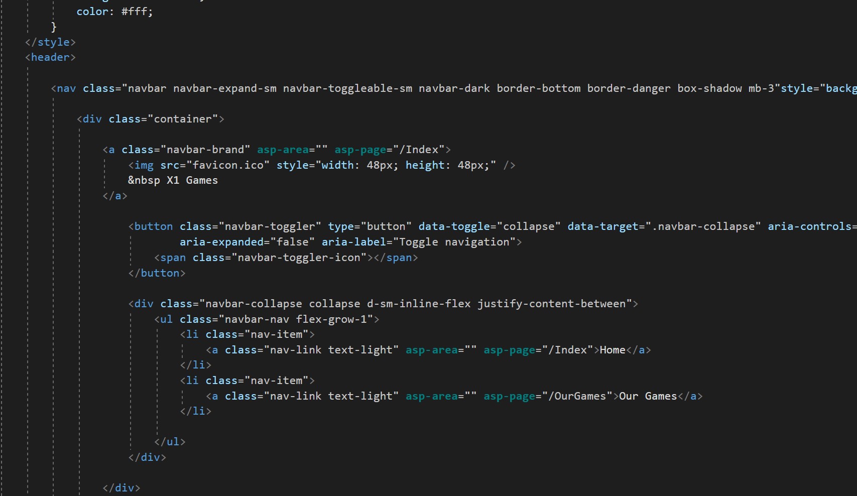 The code to a legacy version of the X1 Games website.