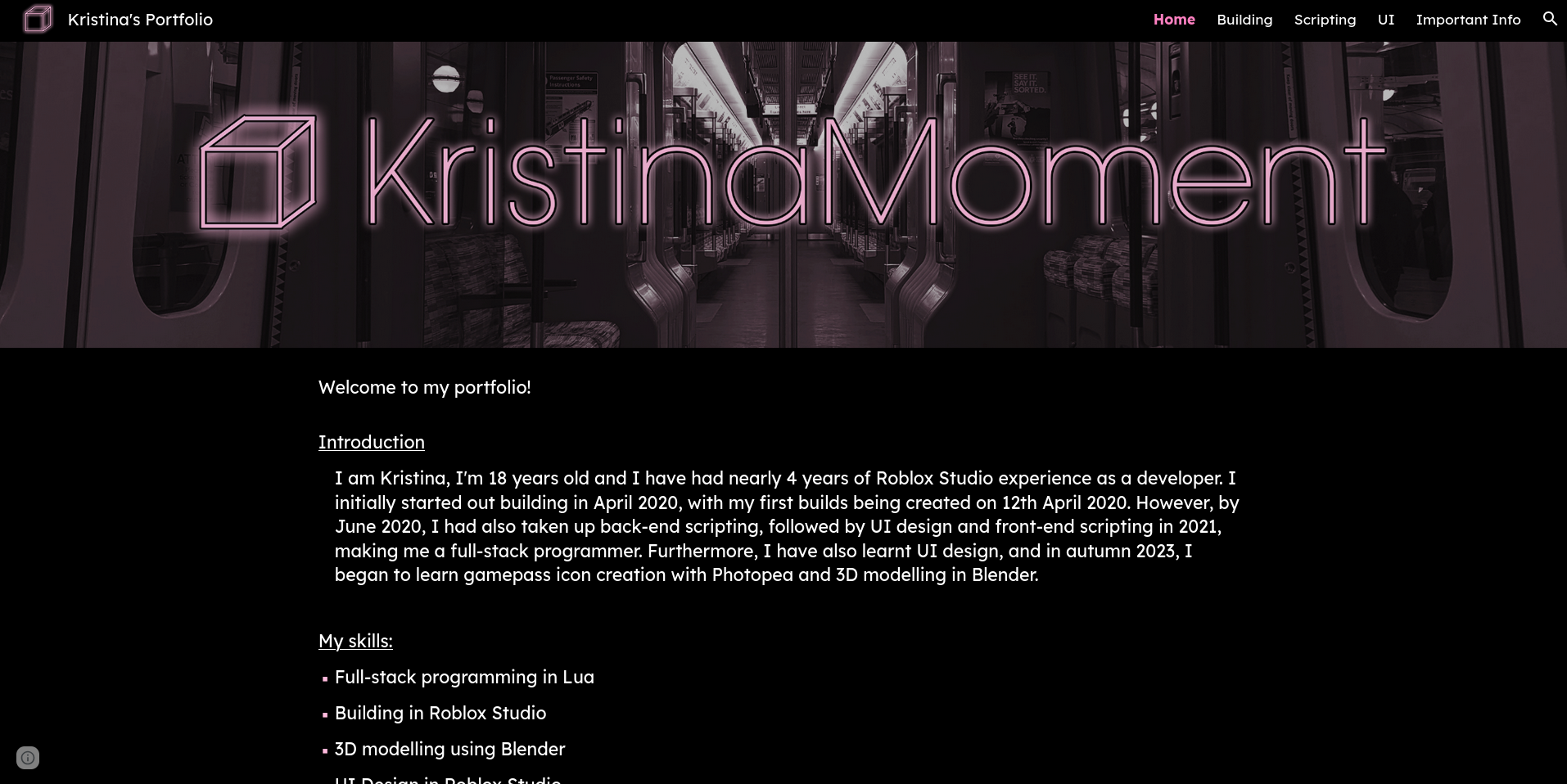 An image of Kristina's Portfolio